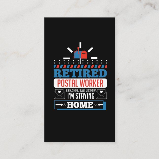 Carte De Visite Travailleur de la poste à la retraite Funny Postma (Devant)