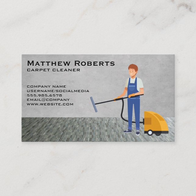 Carte De Visite Travailleur de nettoyage de tapis | Tapis (Devant)
