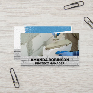 Carte De Visite Travailleur manuel Mortier Mur de brique