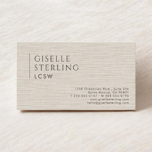 Carte De Visite Travailleur social agréé LCSW Lin naturel