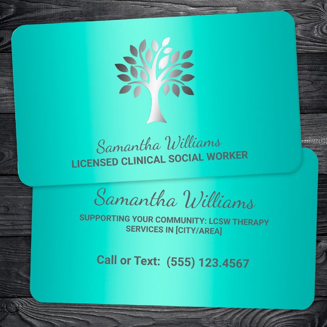 Carte De Visite Travailleur social clinique agréé (Licensed Clinical Social Worker Business Cards)