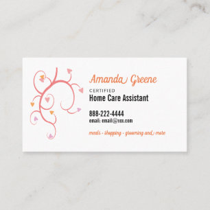 Carte De Visite Travailleur social d'assistant de soin à domicile