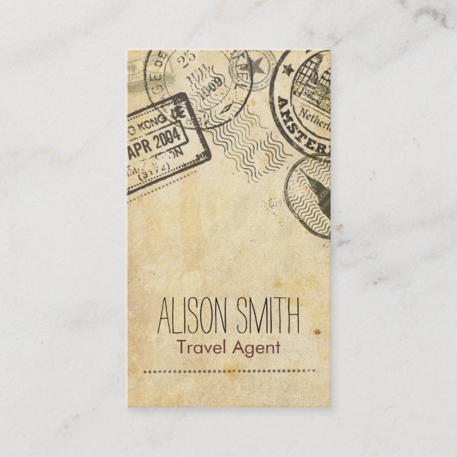 Carte De Visite Travel Agent (Devant)