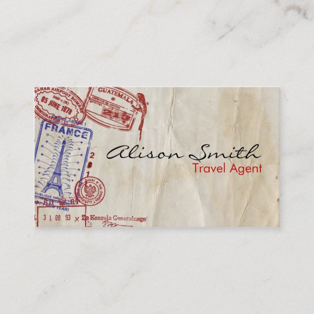 Carte De Visite Travel Agent (Devant)