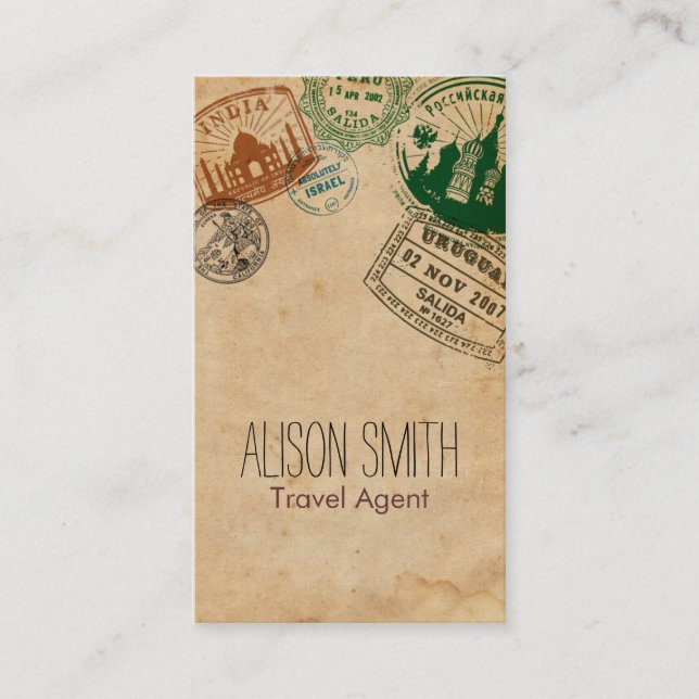 Carte De Visite Travel Agent (Devant)