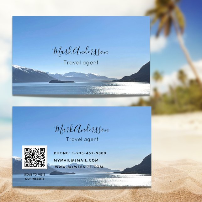 Carte De Visite Travel agent vacation tourisme photo business card (Créateur téléchargé)