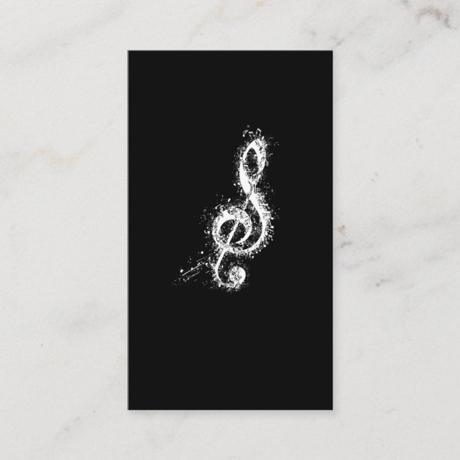 Carte De Visite Treble Clef Art Musical Notes Orchestra Musicien (Devant)