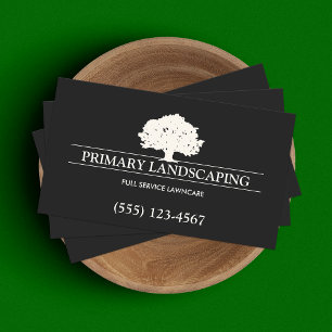 Carte De Visite Tree Service and Lawn Care Landscaper Black