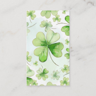 Carte De Visite Trèfle à quatre feuilles aquarelle chanceux Irland