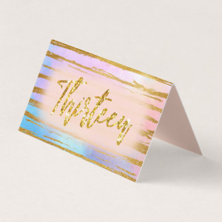 Carte De Visite Treizième anniversaire Parties scintillant or Loll