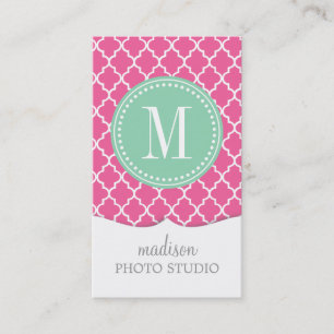 Carte De Visite Trellis marocain rose Girly de tuiles personnalis