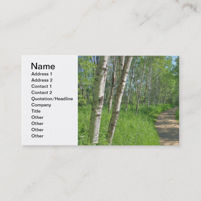 Carte De Visite Trembles de cuvette de traînée (Devant)