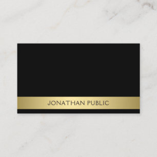 Carte De Visite Trending Modern Professionnel Élégant Black Gold