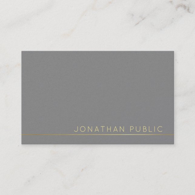 Carte De Visite Trending Moderne Elegant Grey Pearl Finish Luxe (Devant)