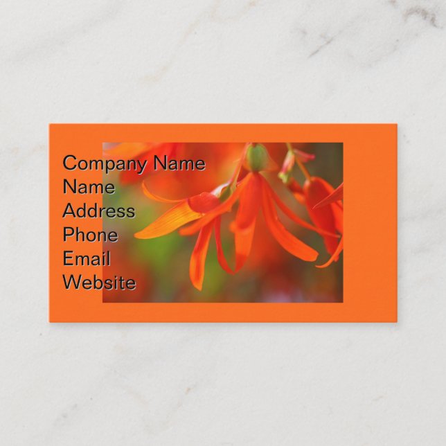 Carte De Visite Trending Orange Begonia (Devant)