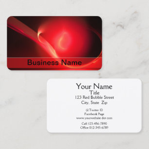 Carte De Visite Trendy Abstrait Red Bubble Swoosh Professional