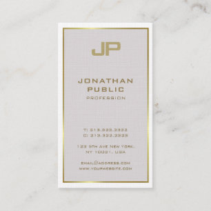 Carte De Visite Trendy Creative Gold Monogrammed Minimaliste Luxe