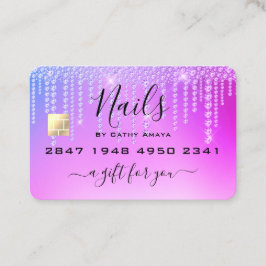 Carte De Visite Trendy Girly Diamond Drives Purple Cadeau Certific