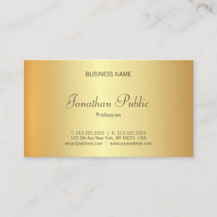 Carte De Visite Trendy glamour or look professionnel élégant