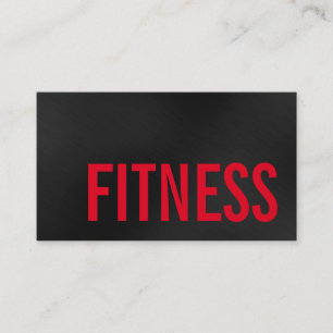 Carte De Visite Trendy Grey Red Personal Fitness Trainer Sports