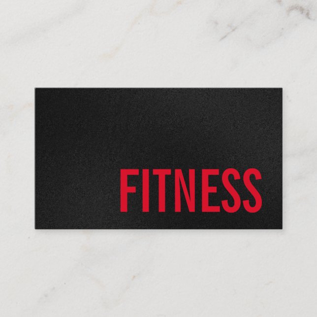 Carte De Visite Trendy Grey Red Personal Fitness Trainer Sports (Devant)