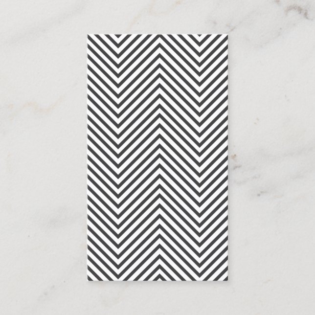 Carte De Visite Trendy & Hip Black/White Chevron Motif (Devant)