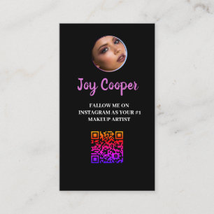 Carte De Visite Trendy, Instagram Photo Collage QRcode