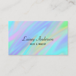 Carte De Visite Trendy luxe bleu violet vert faux holographique