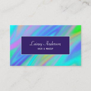 Carte De Visite Trendy luxe vert bleu violet faux holographique