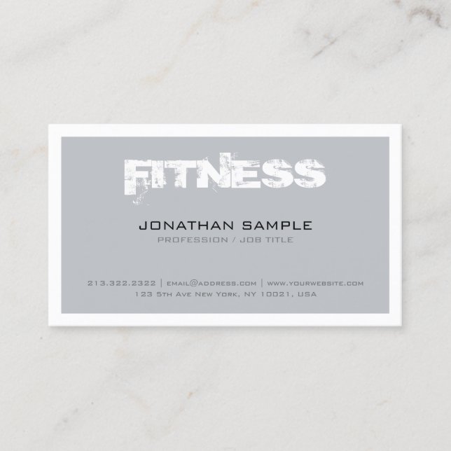 Carte De Visite Trendy Personal Trainer Fitness Professional Plain (Devant)