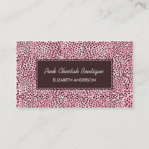 Carte De Visite Trendy Pink Cheetah Imprimer Boutique Girly Beauty