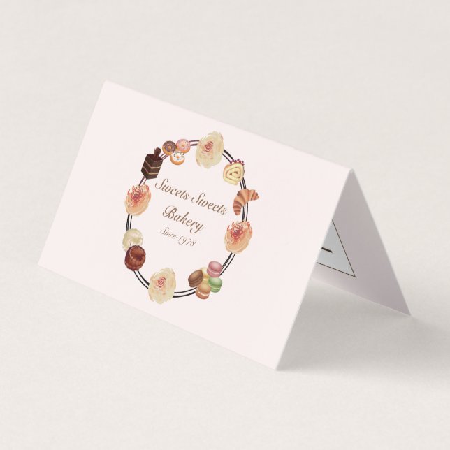 Carte De Visite Trendy Pink Sweets Gâteaux boulangerie (Devant)