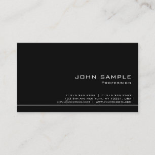 Carte De Visite Trendy professionnel moderne noir blanc Semi brill