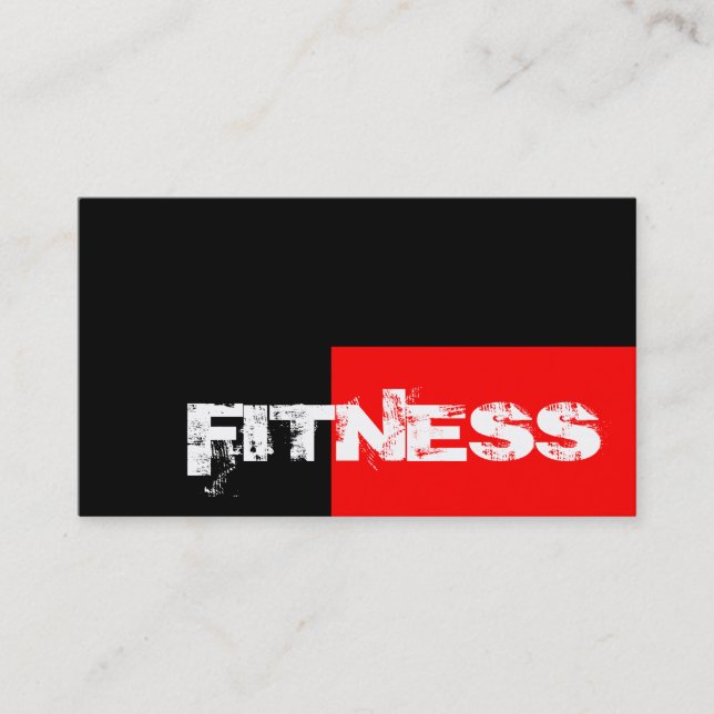Carte De Visite Trendy Red Black Fitness Personal Trainer (Devant)