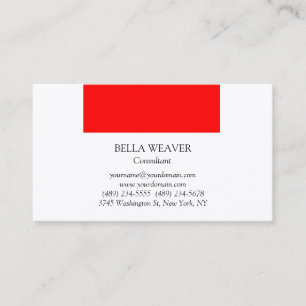 Carte De Visite Trendy Red White élégant professionnel