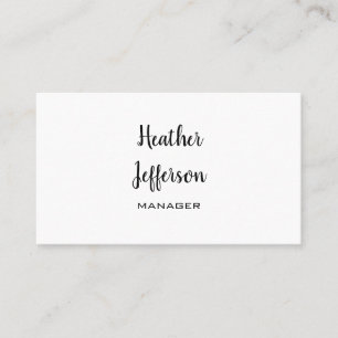 Carte De Visite Trendy Stylish Manécriture Professionnel Plain