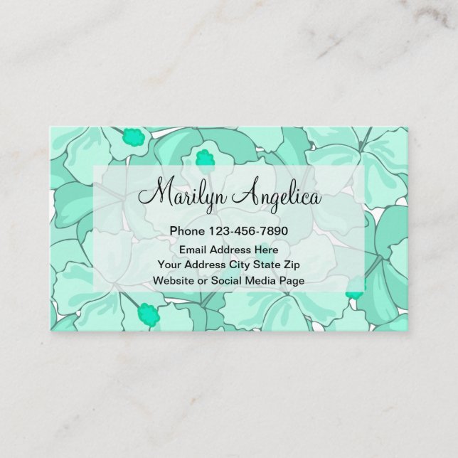 Carte De Visite Trendy Tropical Monogramme Contact d'affaires (Devant)
