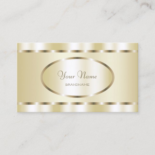 Carte De Visite Très élégant Shimmery Gold Effet Professionnel (Devant)