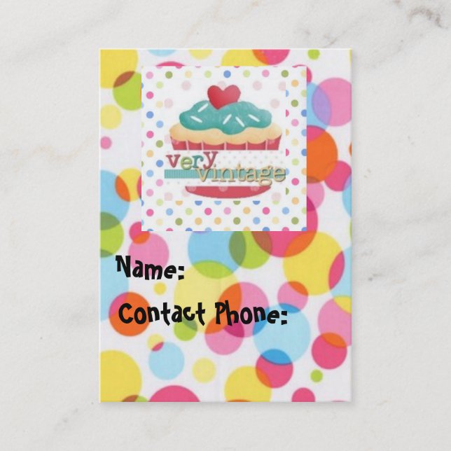 Carte De Visite Très vintage (Devant)