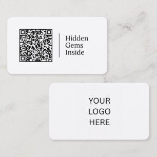 Carte De Visite Trésors Cachés À l'Intérieur Code QR & Logo pers