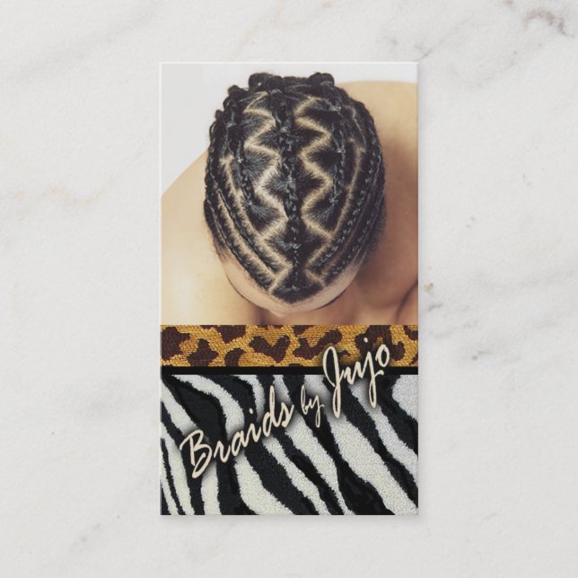 Carte De Visite Tresses d'Afrocentric - coiffeur de Cornrows (Devant)