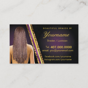 Carte De Visite Tresses de salon de tresseuse de cheveux de
