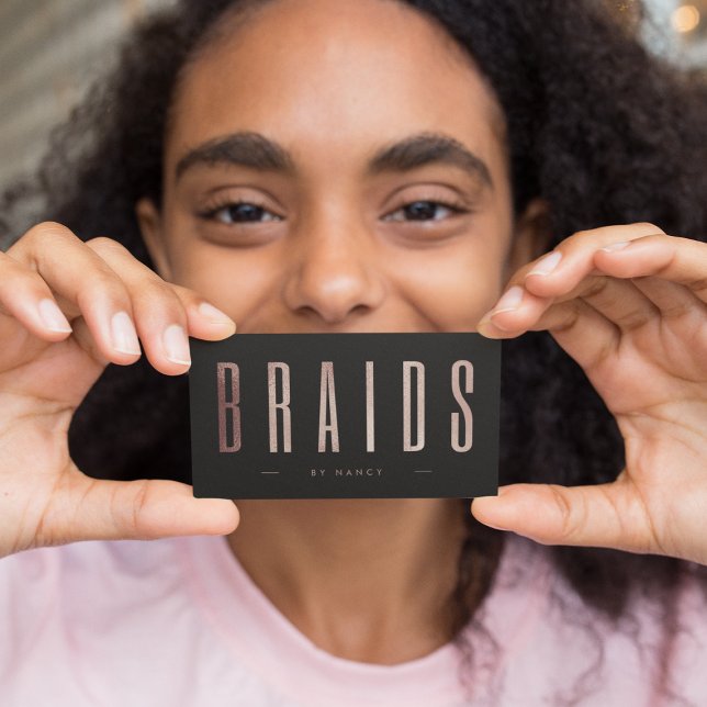 Carte De Visite Tresses or Rose chic (Créateur téléchargé)