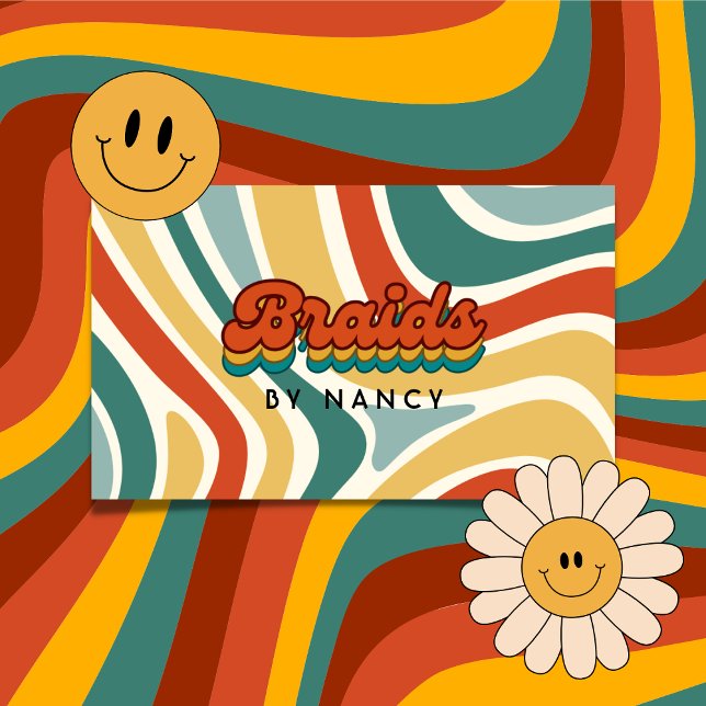 Carte De Visite Tresses rétro super (Créateur téléchargé)