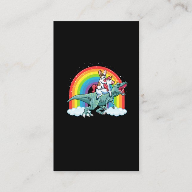 Carte De Visite Trex Dinosaur Arc-en-ciel d'Unicorne (Devant)