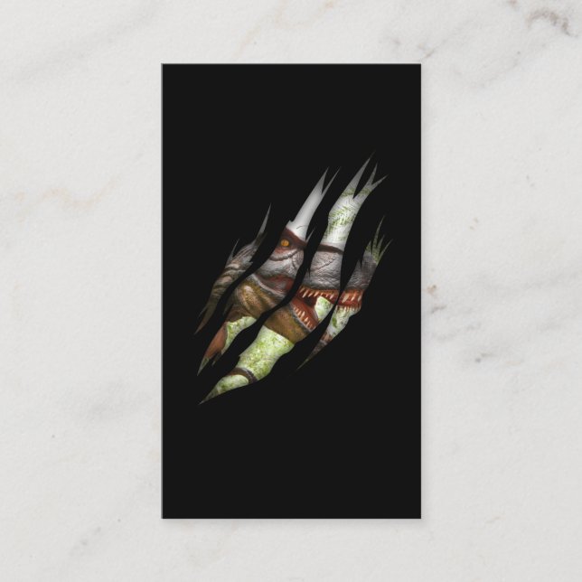 Carte De Visite Trex Dinosaur Torn Claw Dino (Devant)