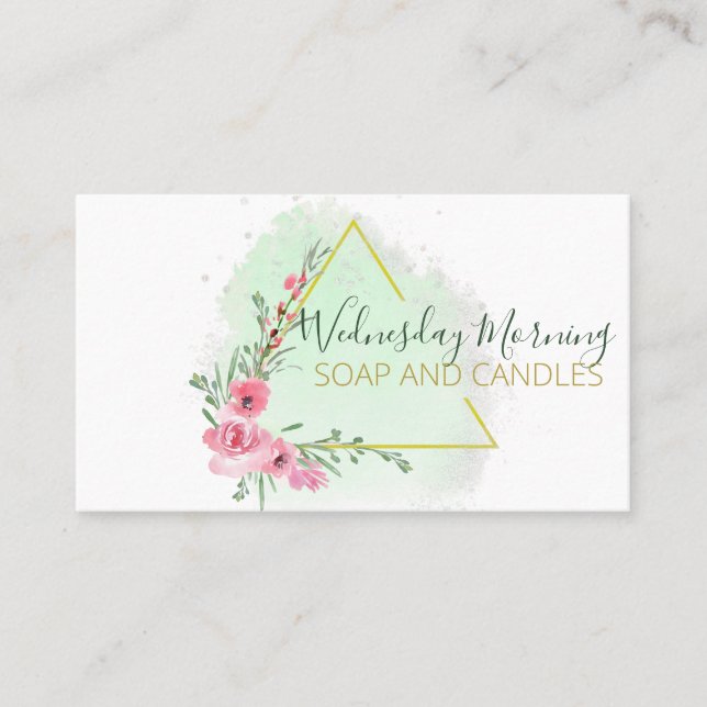 Carte De Visite Triangle unique Beurre d'éviscération de bougies à (Devant)