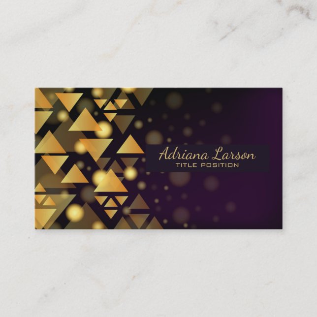 Carte De Visite Triangles or (Devant)