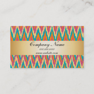 Carte De Visite TribaI couleurs Ikat ZigZag poche 2019 Calendrier