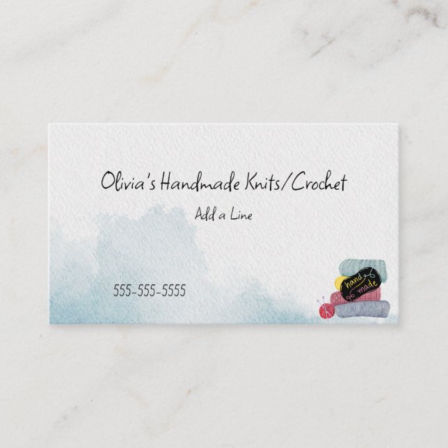 Carte De Visite Tricot/Crochet artisanal (Devant)